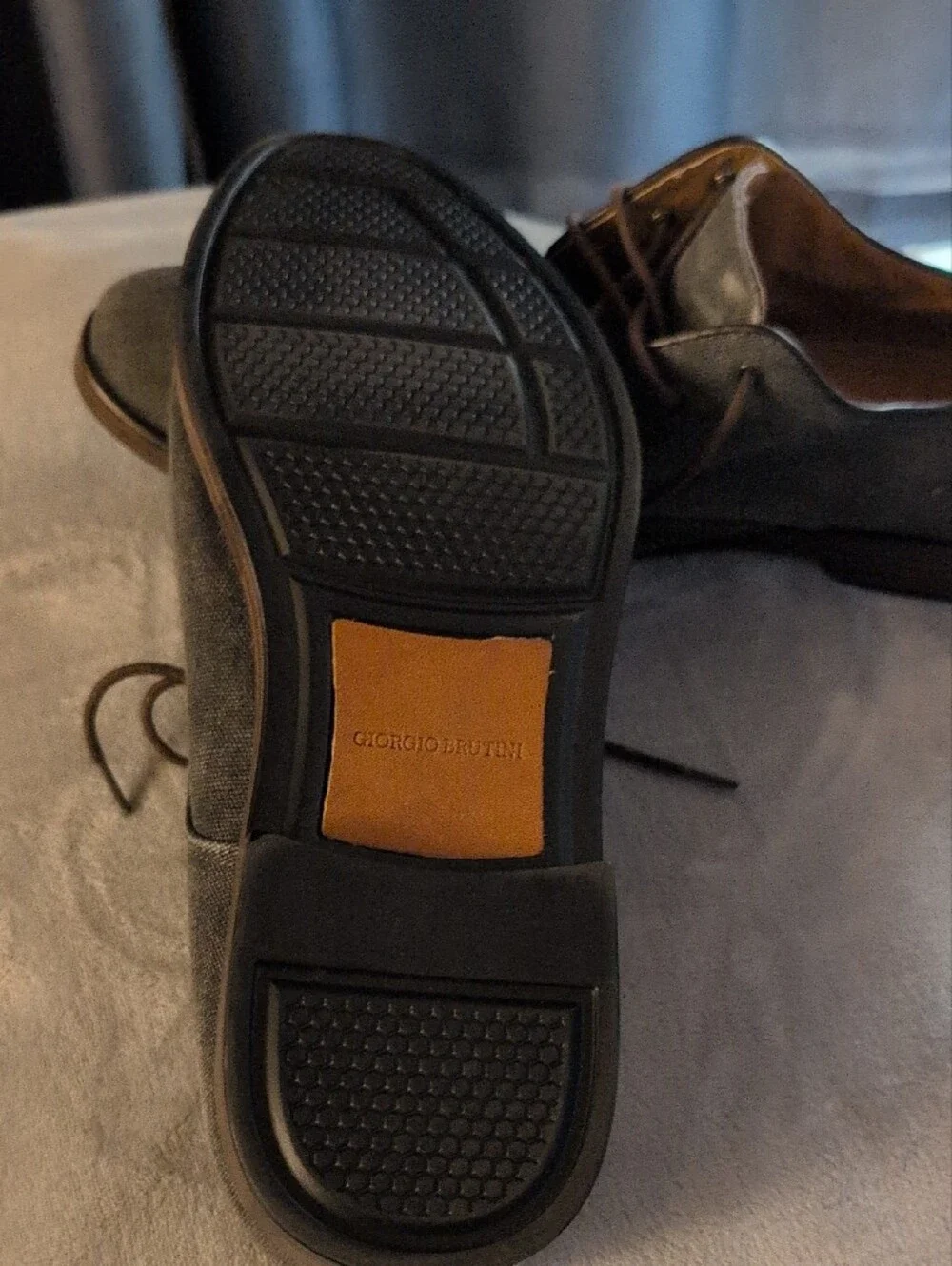 Giorgio Brutini Gray Canvas Derby Shoes